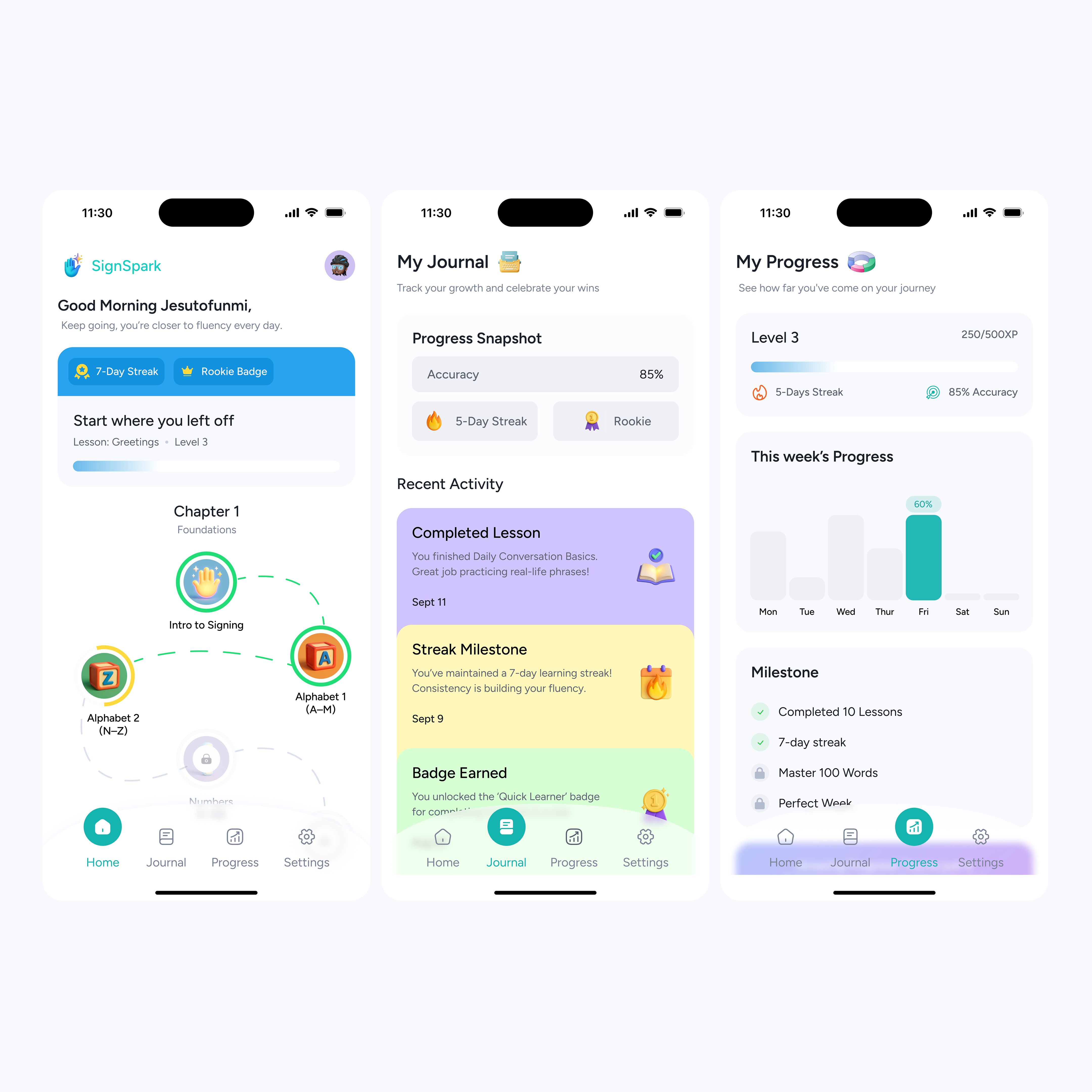 Sign Language Learning Platform - Accessible educational interface